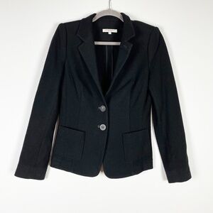 Barbara Lohmann Women's 100% Cashmere Woven Two Button Blazer Jacket Black Small